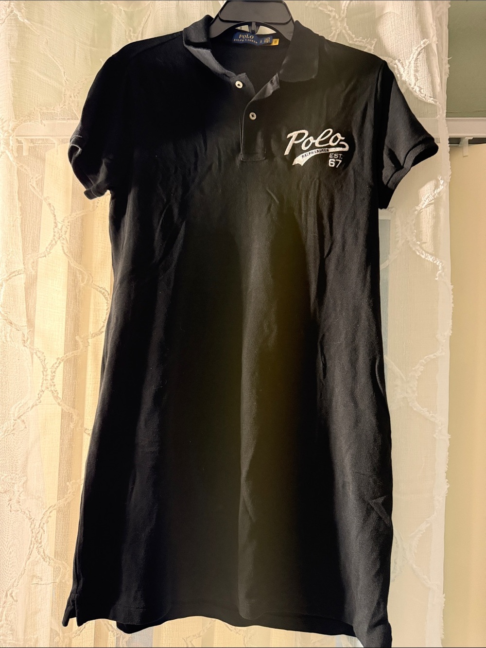 Polo by Ralph Lauren Black women' Polo Dress Top with Script Logo